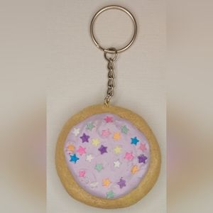 Purple Frosted Cookie Keychain